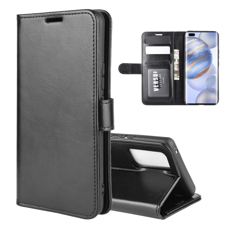 

For Huawei Honor 30 Pro R64 Texture Single Horizontal Flip Protective Case with Holder & Card Slots & Wallet& Photo Frame(Black)