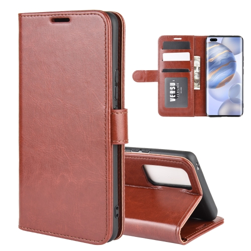 

For Huawei Honor 30 Pro R64 Texture Single Horizontal Flip Protective Case with Holder & Card Slots & Wallet& Photo Frame(Brown)