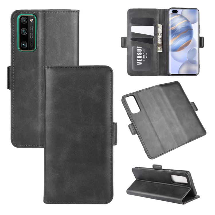 

For Huawei Honor 30 Pro Dual-side Magnetic Buckle Horizontal Flip Leather Case with Holder & Card Slots & Wallet(Black)