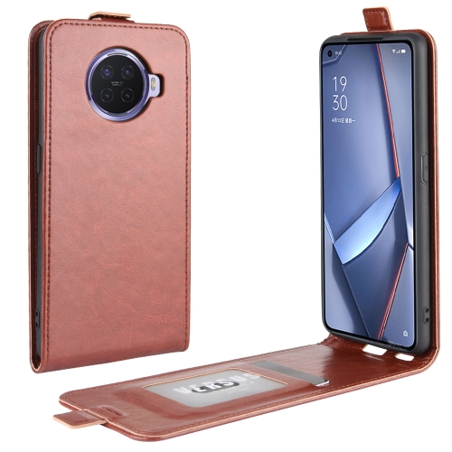 

For OPPO ACE 2 R64 Texture Single Vertical Flip Leather Protective Case with Card Slots & Photo Frame(Brown)