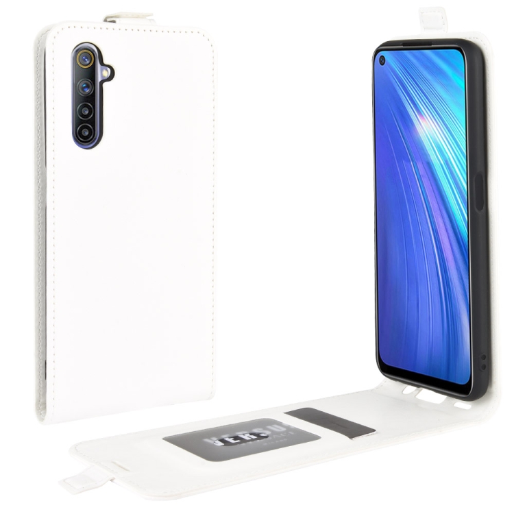 

For OPPO Realme 6 R64 Texture Single Vertical Flip Leather Protective Case with Card Slots & Photo Frame(White)