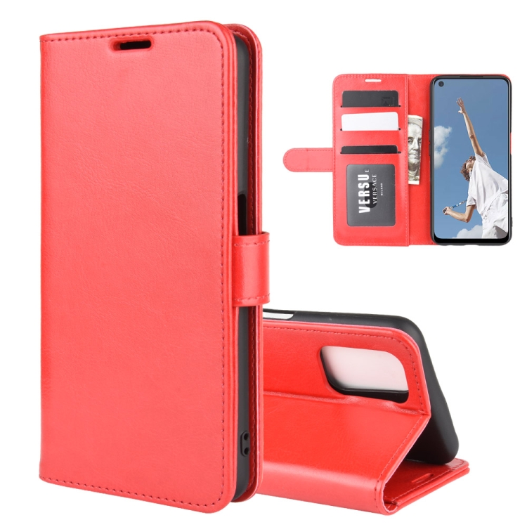 

For OPPO A72/A52 R64 Texture Single Horizontal Flip Protective Case with Holder & Card Slots & Wallet& Photo Frame(Red)