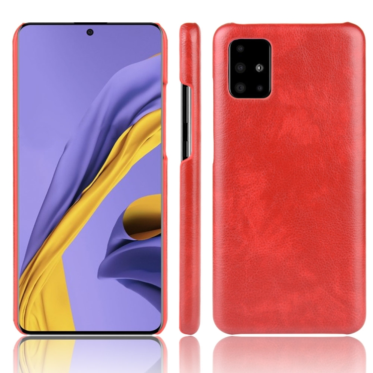 

For Galaxy M51 Shockproof Litchi Texture PC + PU Case(Red)