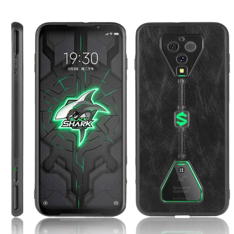 

For Xiaomi Black Shark 3 Pro Shockproof Sewing Cow Pattern Skin PC + PU + TPU Case(Black)
