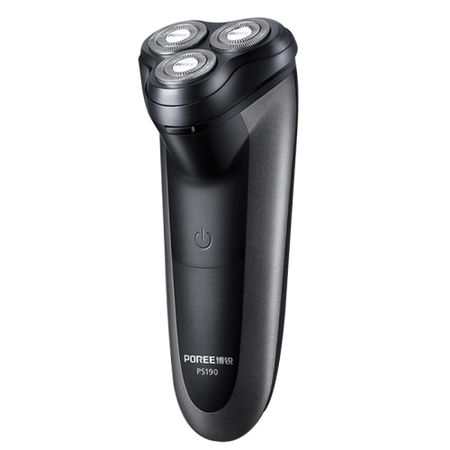 

POREE PS190 USB Rechargeable Rotating Three Cutter Head Electric Shaver Razor(Black)