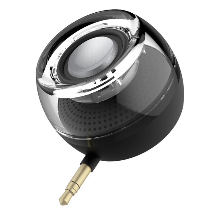 

Leadsound F10 Portable 3D HIFI Surround 3.5mm Audio Jack Mini Round Shape Crystal Speaker(Black)