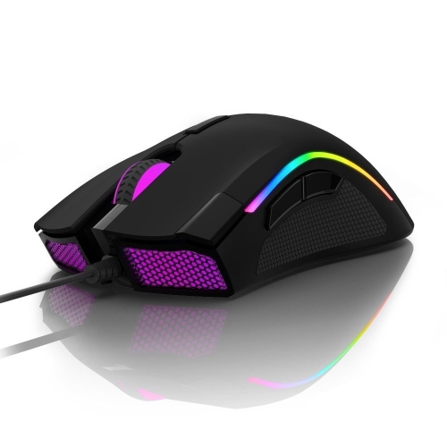 

DELUX M625 PMW3360 Sensor 12000DPI 12000FPS 7 Buttons RGB Backlight Optical Wired Gaming Mouse with Fire Key