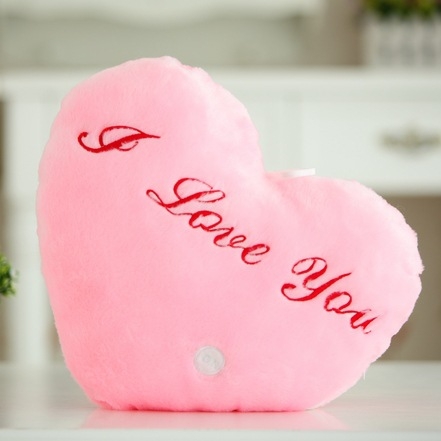 Sunsky Heart Shaped English Letter Pattern Glowing Light Plush