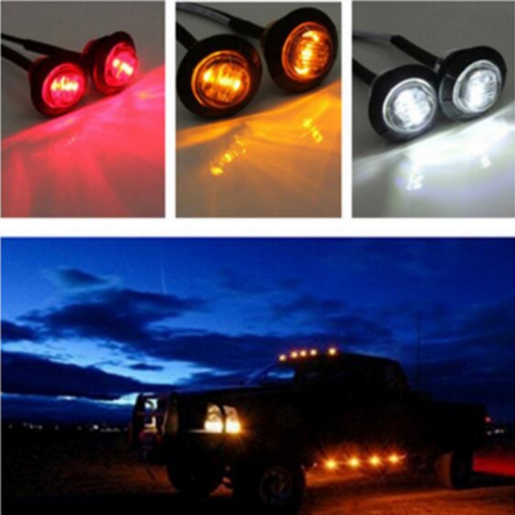 

12V Trailer LED Side Marker Lights Clearance Amber Round Truck Turn Signal Lamp for Trucks