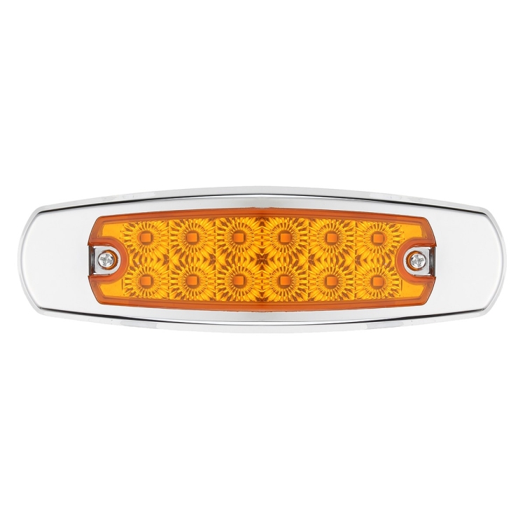 

10 PCS LED Clearance Yellow Light 12 LEDs 24V 6000K Heavy Truck Side Lamp for Peterbilt