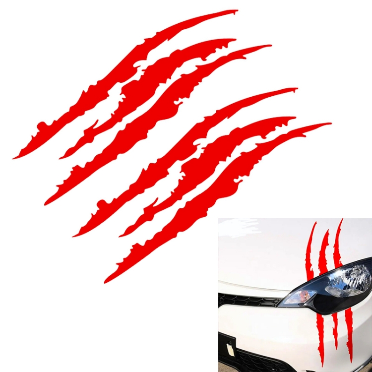 

2 PCS Reflective Car Sticker Monster Scratch Stripe Claw Marks Car Auto Headlight Decoration Vinyl Decal Car Stickers, Size:40X12cm