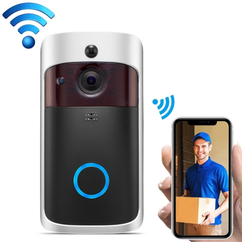 

EKEN V5 Smart Phone Call Visual Recording Video Doorbell Night Vision Wireless WiFi Security Home Monitor Intercom Door Bell, Standard(Black)