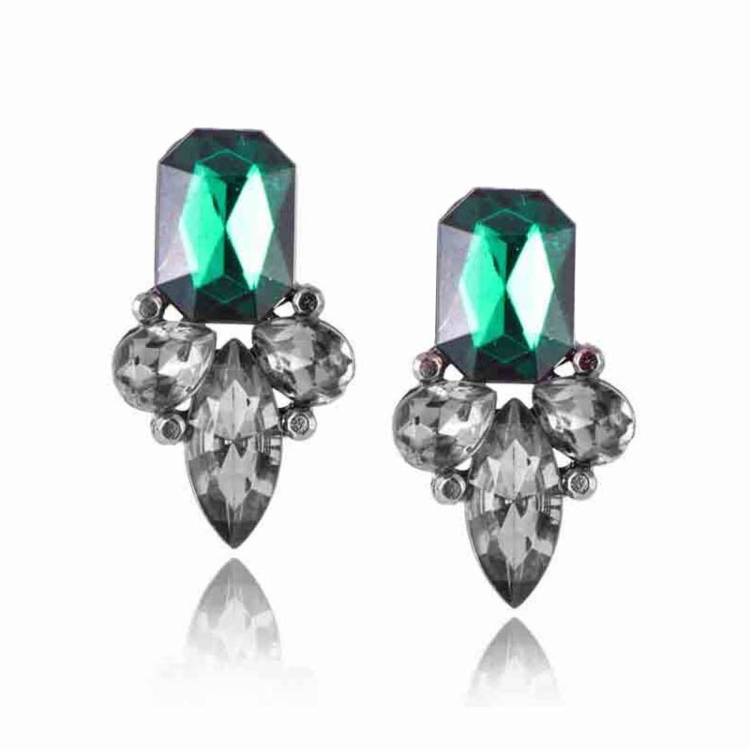 

2 PCS Classical Irregular Crystal Earrings For Women(Green)