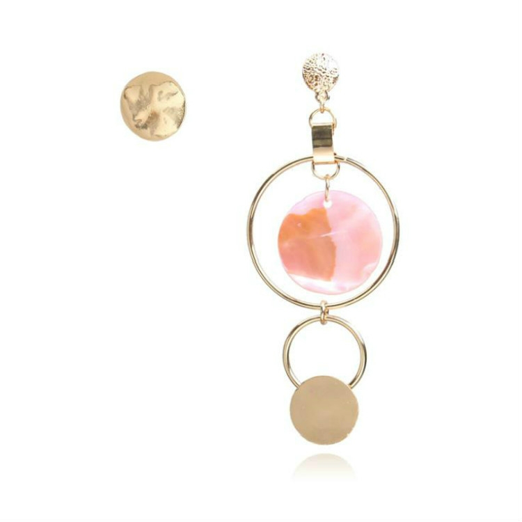 

Bohemian Alloy Sheet Multi-Layer Ring Earrings Pendant Jewelry(Pink)