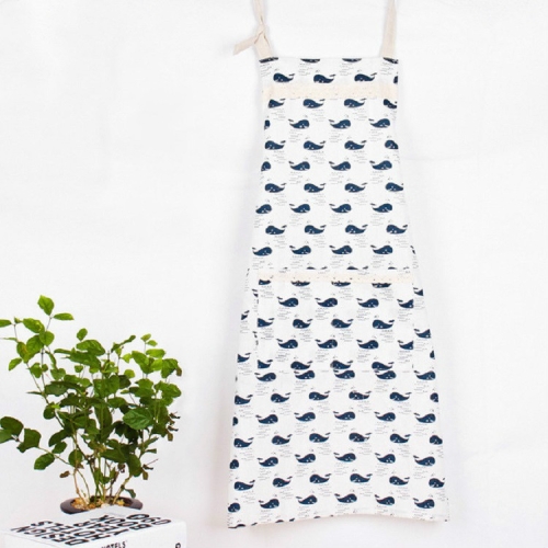 

Cartoon Animals Plants Pattern Cotton Linen Sleeveless Kitchen Apron(Whale)