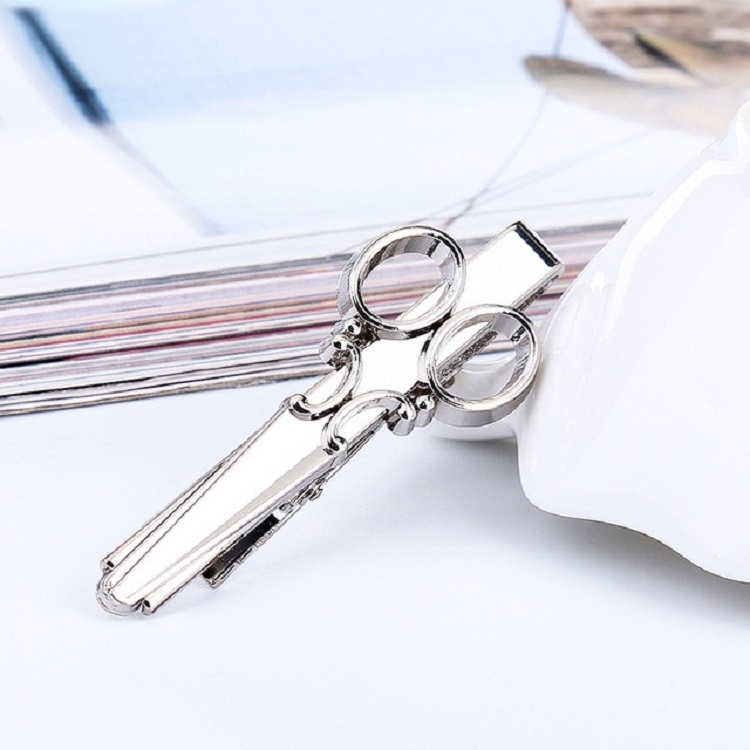 

Men Business Formal Clothes Scissors Shape Tie Clip Clothing Accessories(Silver)