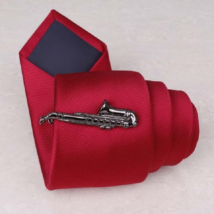

Copper Tie Clip Clothing Accessories, Style:Black Saxophone