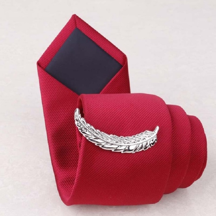 

Copper Tie Clip Clothing Accessories, Style:Silver Long Curved Feather