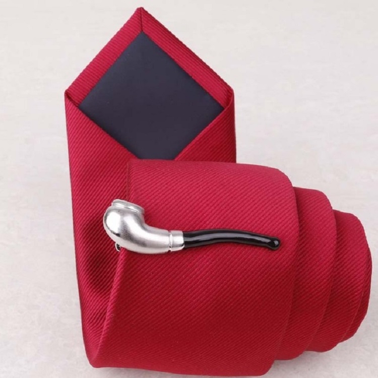 

Copper Tie Clip Clothing Accessories, Style:Silver Black Handle Pipe