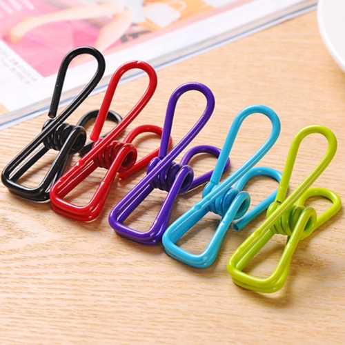 

10 PCS Candy Color Atrong Aolid Stainless Steel Multi-purpose Food Clip Crying Clip, Random Color Delivery