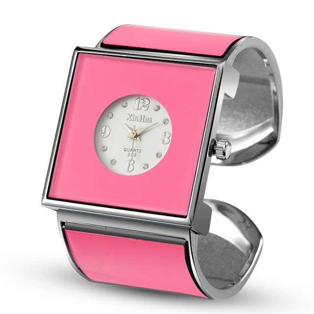 

Square Large Dial Bracelet Quartz Watch for Women(Pink)