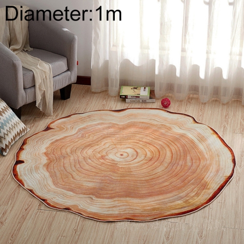 

3D Growth Ring Pattern Bathroom Living Room Carpets Home Decor Mat, Size:Diameter about 1m(Yellow Abstract Wood Grain)