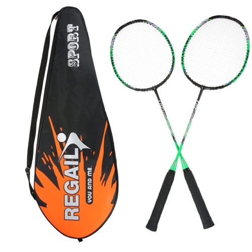 

REGAIL 8019 2 in1 Carbon Durable Badminton Racket with Tote Bag(Green )