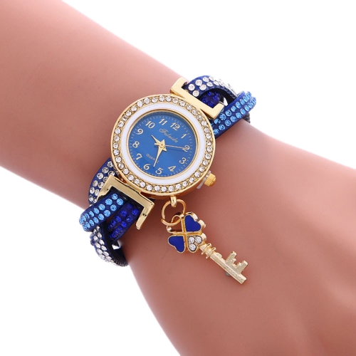 

FULAIDA 3 PCS Ladies Padlock Multicolor Bracelet Quartz Watch with Diamond(Blue)