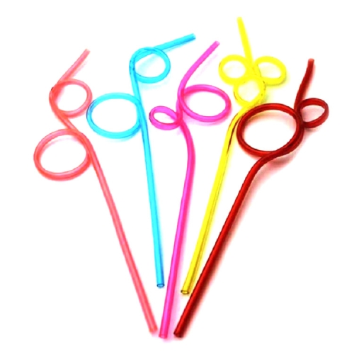 

10 PCS Creative Plastic Curved Straws, Random Color Style Delivery