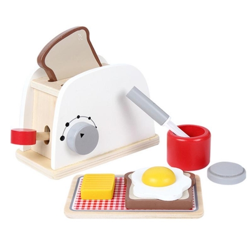 

Wood Pretend Play Kitchen Role Play Game Learning Toy Simulation Toasters Bread Set for Children