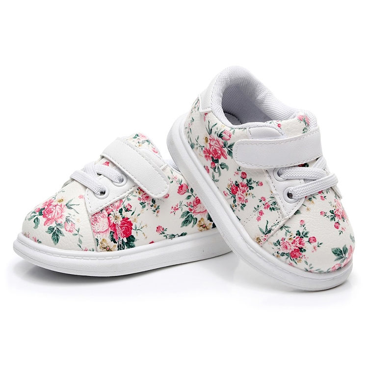 

Cute Baby Shoes Soft Toddler Moccasins Pink Flower Sneakers Sport Shoes, Shoe Size: 22(white)