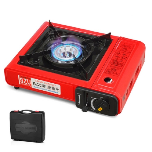 

Outdoor Portable Cassette Gas Stove Windproof Camping Hiking Induction Cooker(Red)