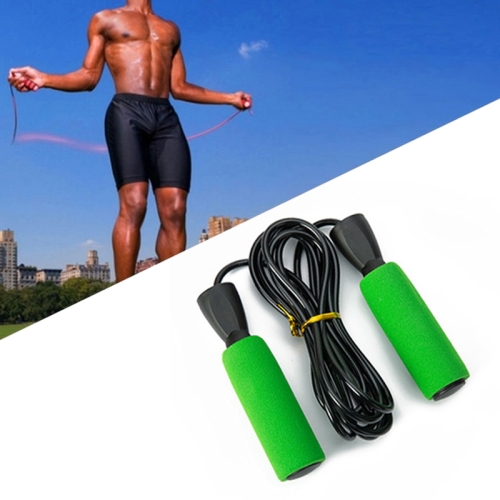 

Sponge Handle Bearing Skipping Rope for Test, Length: 2.8m(Green )