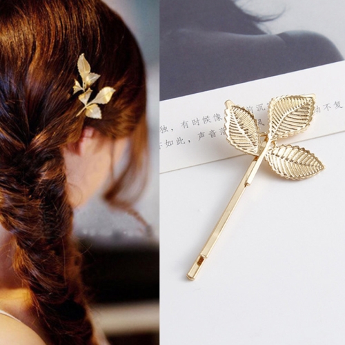 

2 PCS Best Gift for Women Hair Clip Bright Hairpin Simple Hair Styling Accessories(Gold Trefoil)