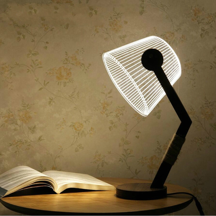 

Fashion Simple Acrylic Home Bedroom Bedside Creative 3D Night Light Table Lamp(US Plug)