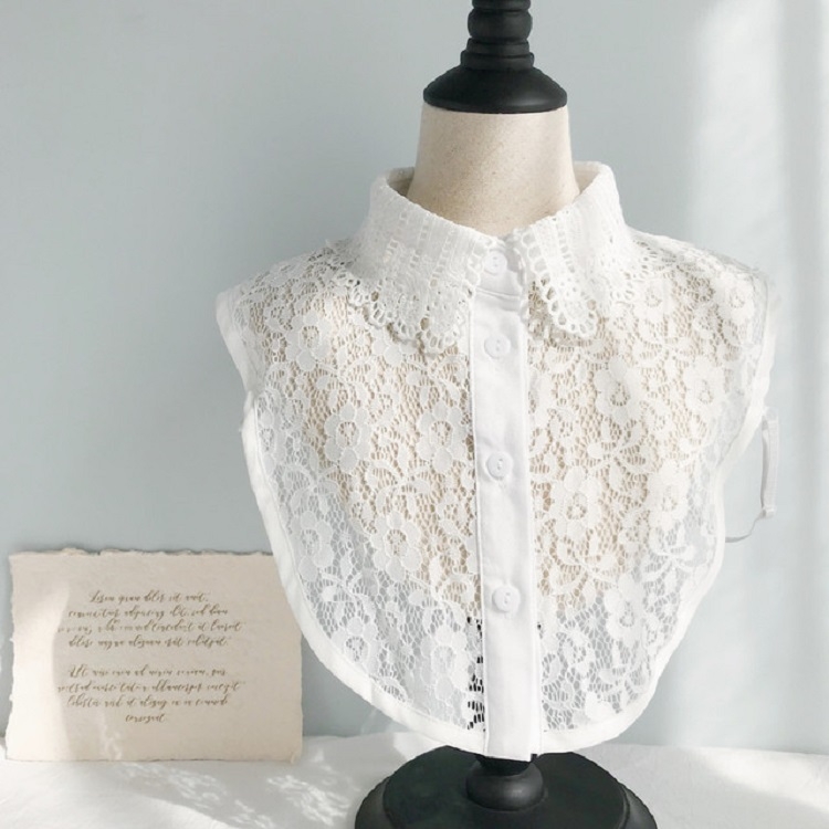 

White Women Autumn and Winter Lace Wild Fake Collar Shirt Decoration Collar, Style:C