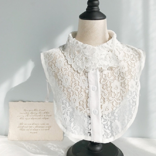 

White Women Autumn and Winter Lace Wild Fake Collar Shirt Decoration Collar, Style:D