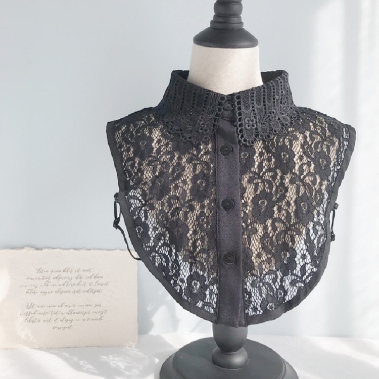 

Black Women Autumn and Winter Lace Wild Fake Collar Shirt Decoration Collar, Style:C