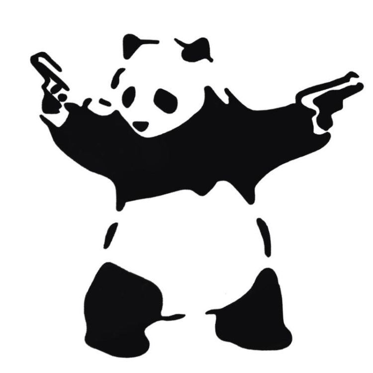 

10 PCS Panda with Two Guns 3D Car Window Reflective Cute Animal Sticker