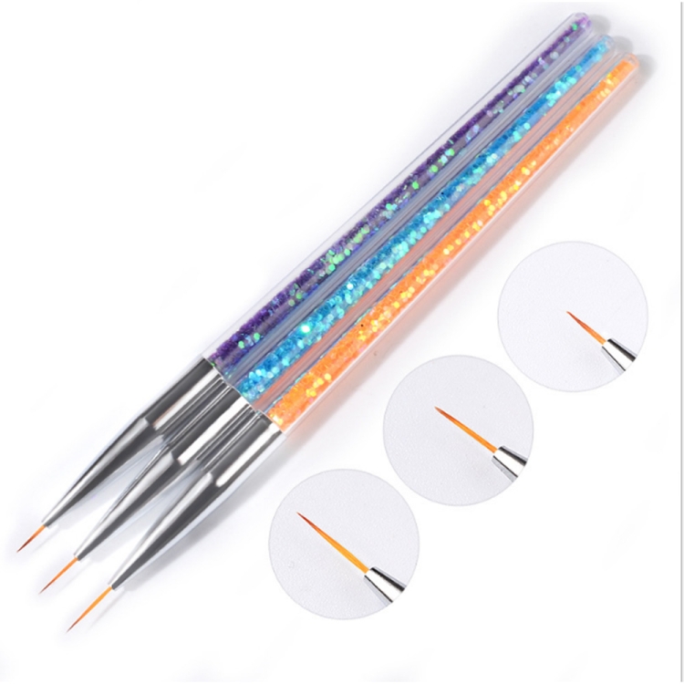 

3 PCS Professional Nail Handle Liner Brush Hand Draw Kit Tips Drawing Line Painting Tools Manicure Nail Art Decoration