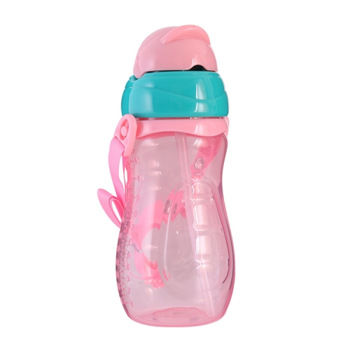 

Baby Water Feeding Bottle With Straw Portable Cartoon Save Cups Sports Bottles Baby Feeding Cups(Pink)