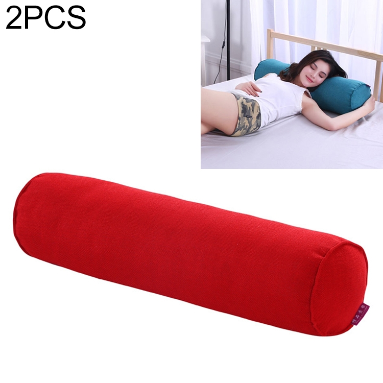 

2 PCS Maternity Pillow Cotton Linen Neck Headrest Body Pillow Seat Backrest Sleeping Pillow, Size:15x40cm(Red)