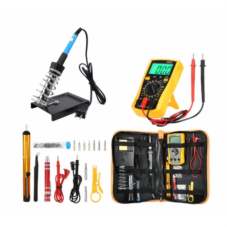 

60W Adjustable Temperature Electric Iron Set With Multimeter, Plug Type:EU Plug