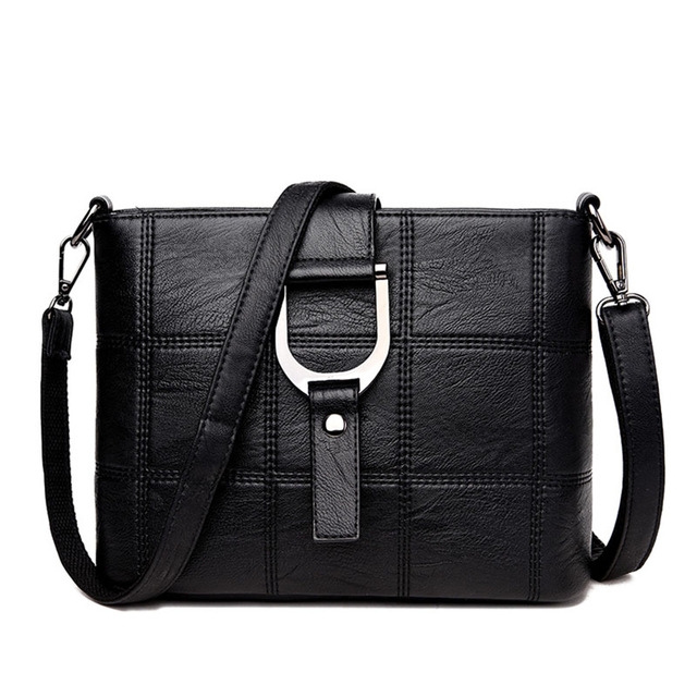 

Luxury Messenger Bags Woman Bag Leather Shoulder Bags Tote Bag(Black)