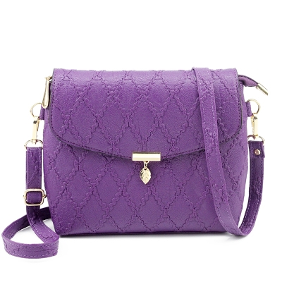 

Small Handbags Women Leather Shoulder Mini Crossbody Bag Long Strap Clutch(Purple)