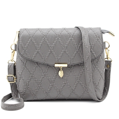 

Small Handbags Women Leather Shoulder Mini Crossbody Bag Long Strap Clutch(Gray)