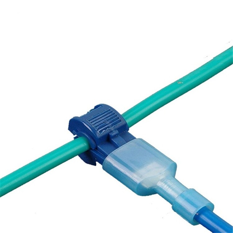 

10 PCS T-type Quick-break Wire-free Fast Wire Terminal Clam(Blue)