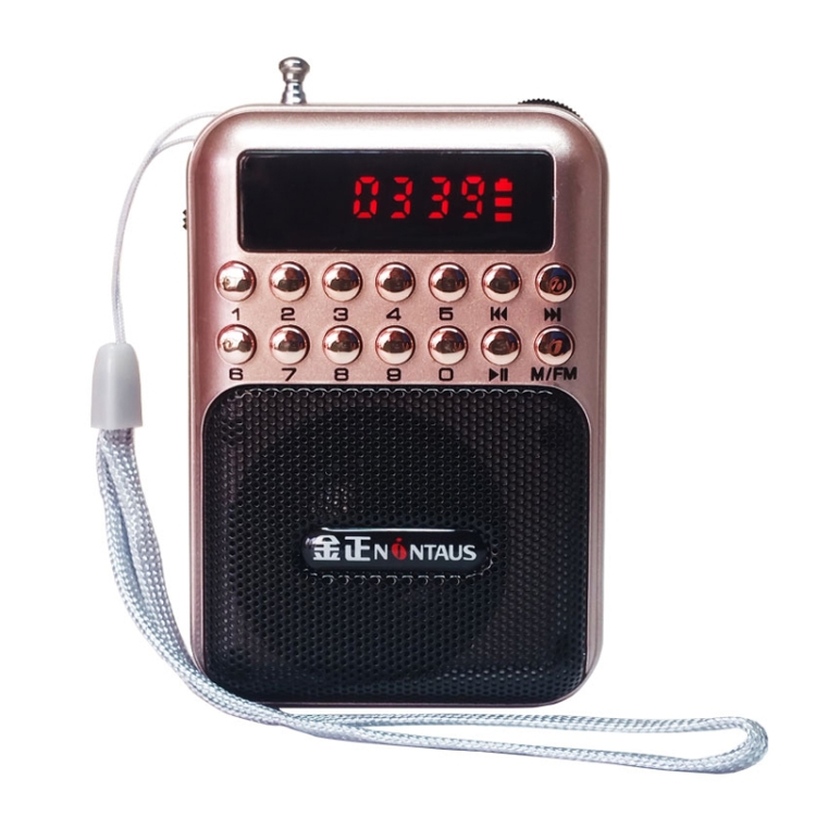 

Portable Rechargeable FM Radio Receiver Speaker, Support USB / TF Card / Music MP3 Player(Gold)