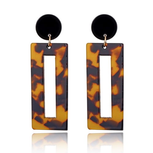 

2 Pairs Acrylic Square Stud Earrings For Women Punk Jewelry Accessories(Coffee)