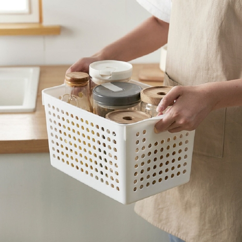 

3 PCS Kitchen Storage Basket Desktop Debris Storage and Management Basket, Size:Medium(White)